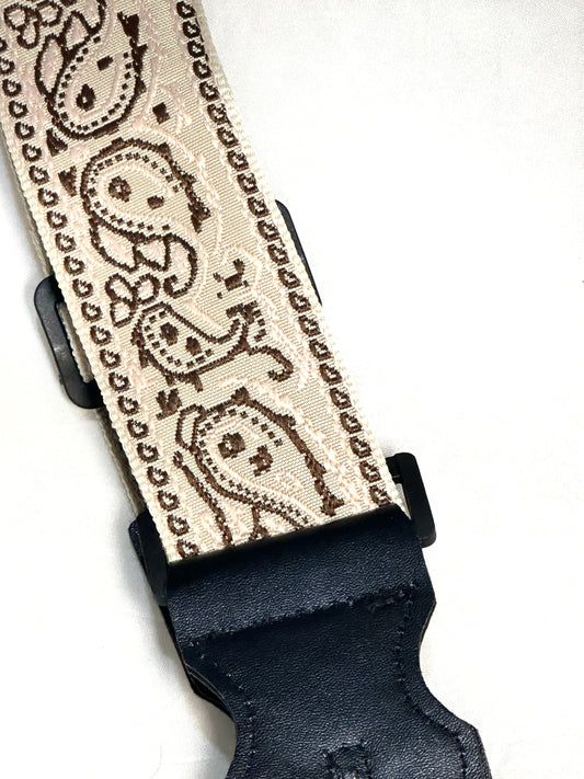 Strap: Beige & Rose Cream Paisley Woven