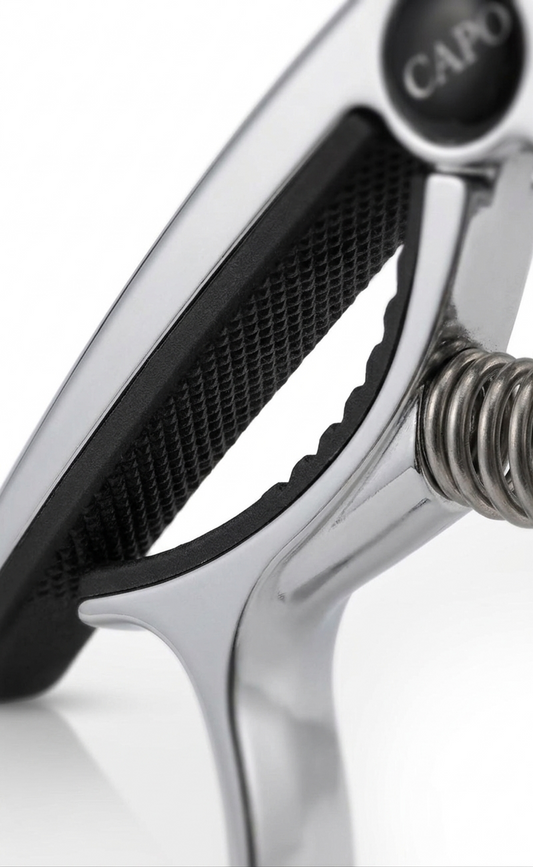 Premium Chrome Silver Guitar Capo for Acoustic and Electric Guitars