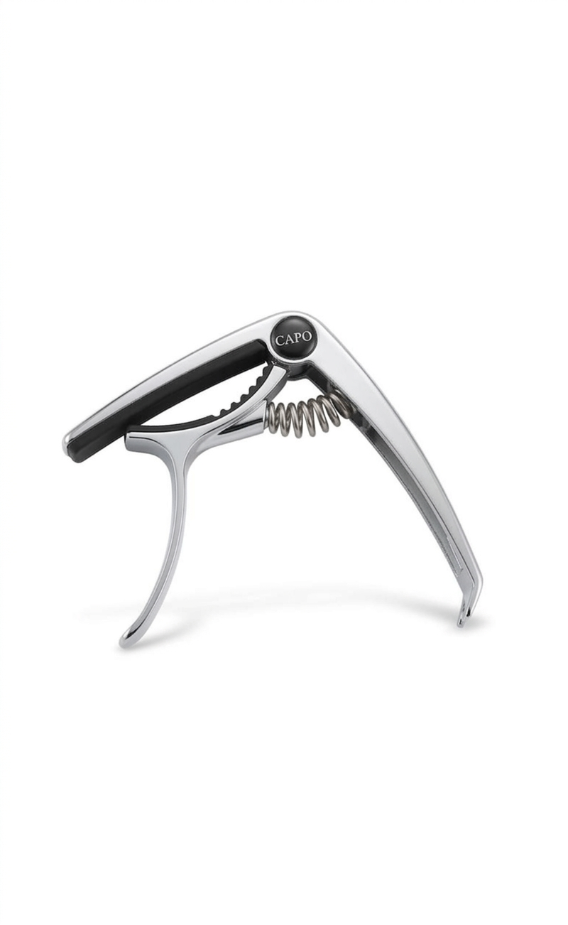 Premium Chrome Silver Guitar Capo for Acoustic and Electric Guitars