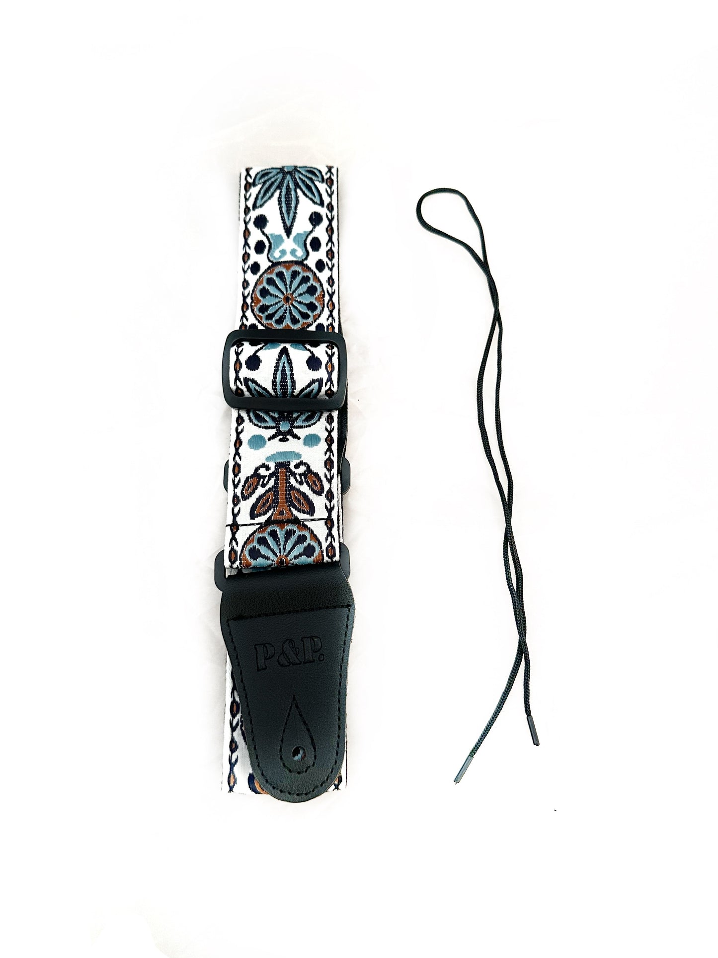 Strap: Vintage Cream & Sky Blue Jacquard