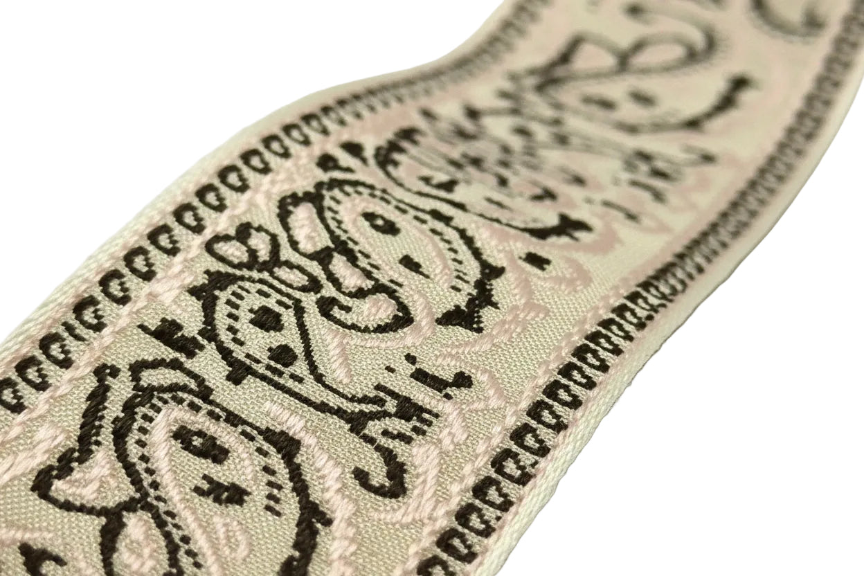 Strap: Beige & Rose Cream Paisley Woven