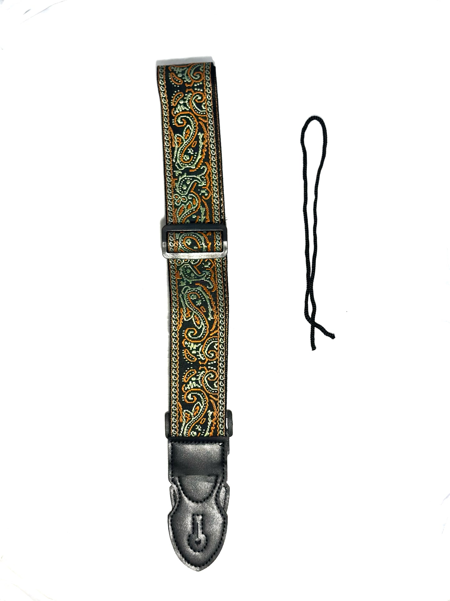 Strap: Forest Green & Bronze Paisley Woven