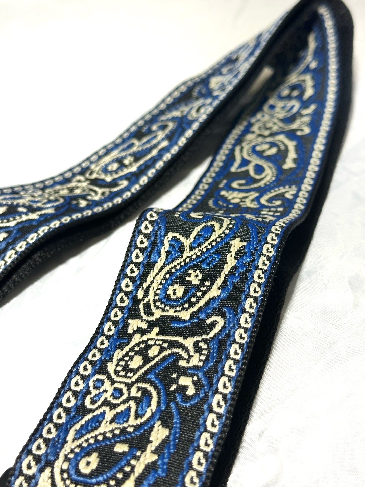 Strap: Royal Blue & Silver Paisley Woven