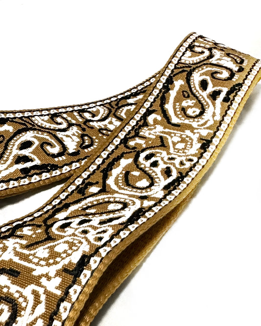 Strap: Earthy Ochre & Cream Paisley Woven