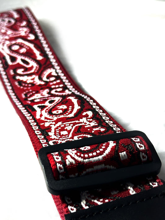 Strap: Crimson Red Paisley Woven