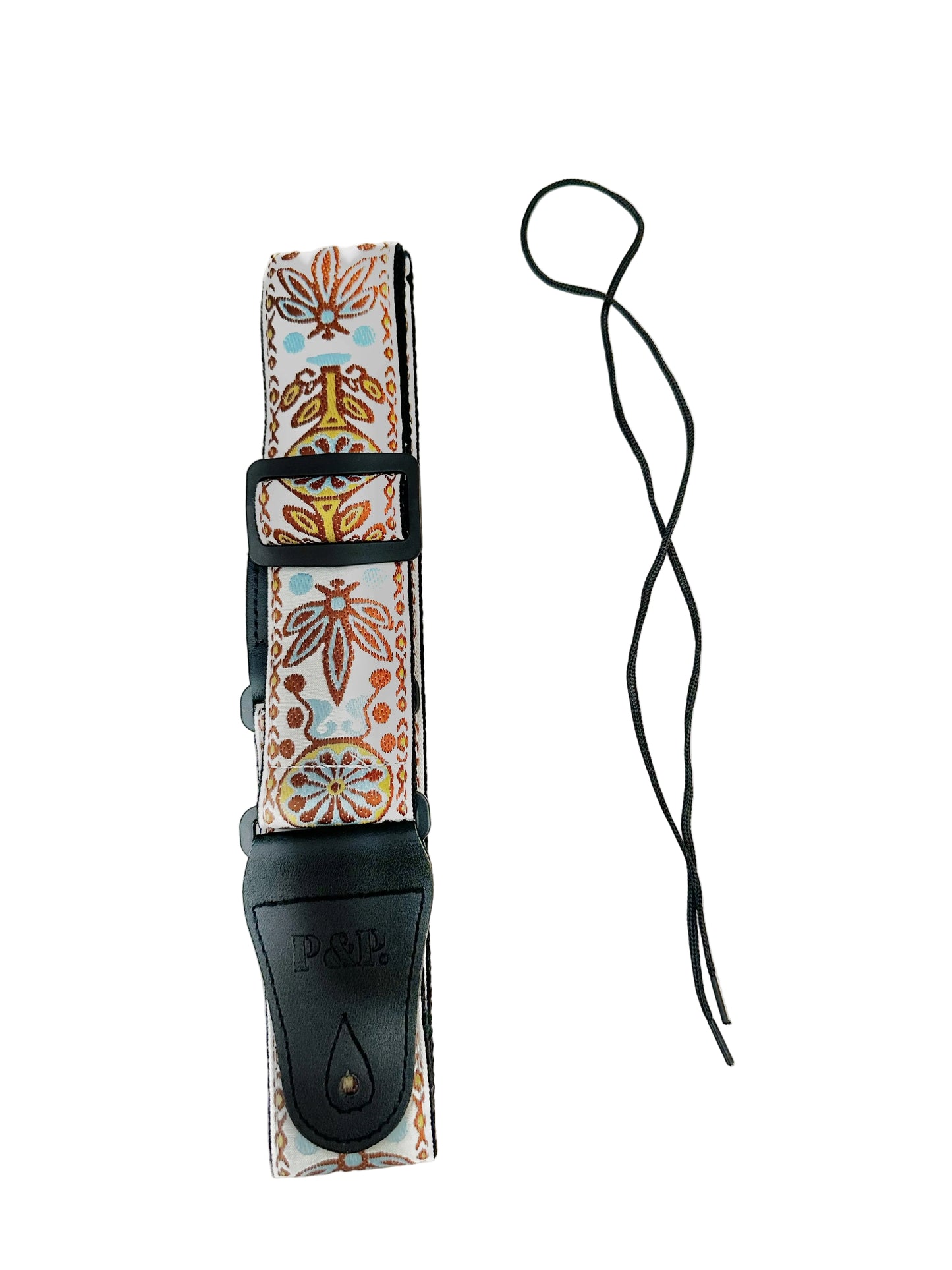 Strap: Retro White Jacquard Guitar Strap
